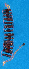 Garnet ladder weave Bracelet with heart clasp