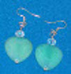 Green Quartzite heart earrings