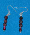 Rhodolite Garnet drop sterling silver earrings