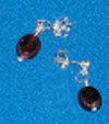 Simple Sterling Silver Garnet Earrings