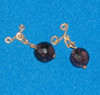 Garnet faceted rounds 'T' bar gemstone cufflinks