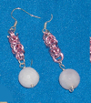 Rose Quartz Pink Chain maille earrings