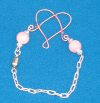 Heart motif, pink Quartzite bracelet