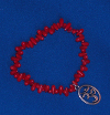 Red coral 'Ohm' stretchy bracelet