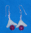 Serpentine and Fuschia Agate earrings