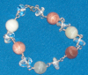 Rosary Link Moonstone and Quartz bracelet